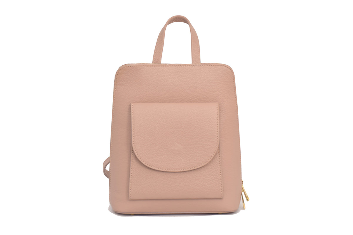 Light pink shop leather backpack