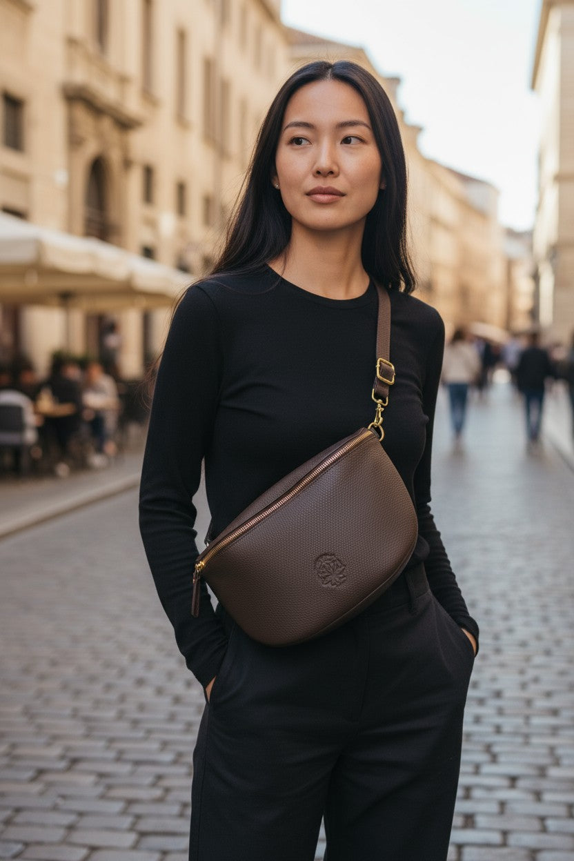 Forest Green Medium Grainy Leather Ladies Bum Bag – Limited