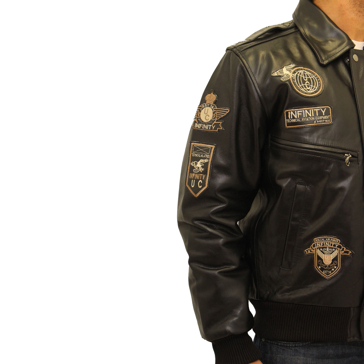 Mens pilot clearance leather jacket