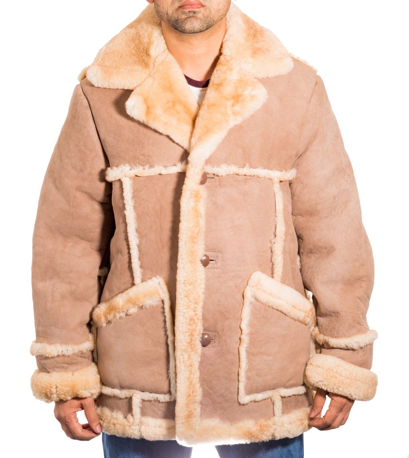 Mens sheepskin coat on sale sale