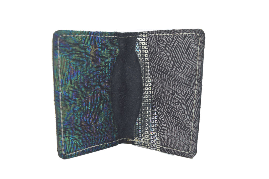 70s style silver metallic card holder wallet