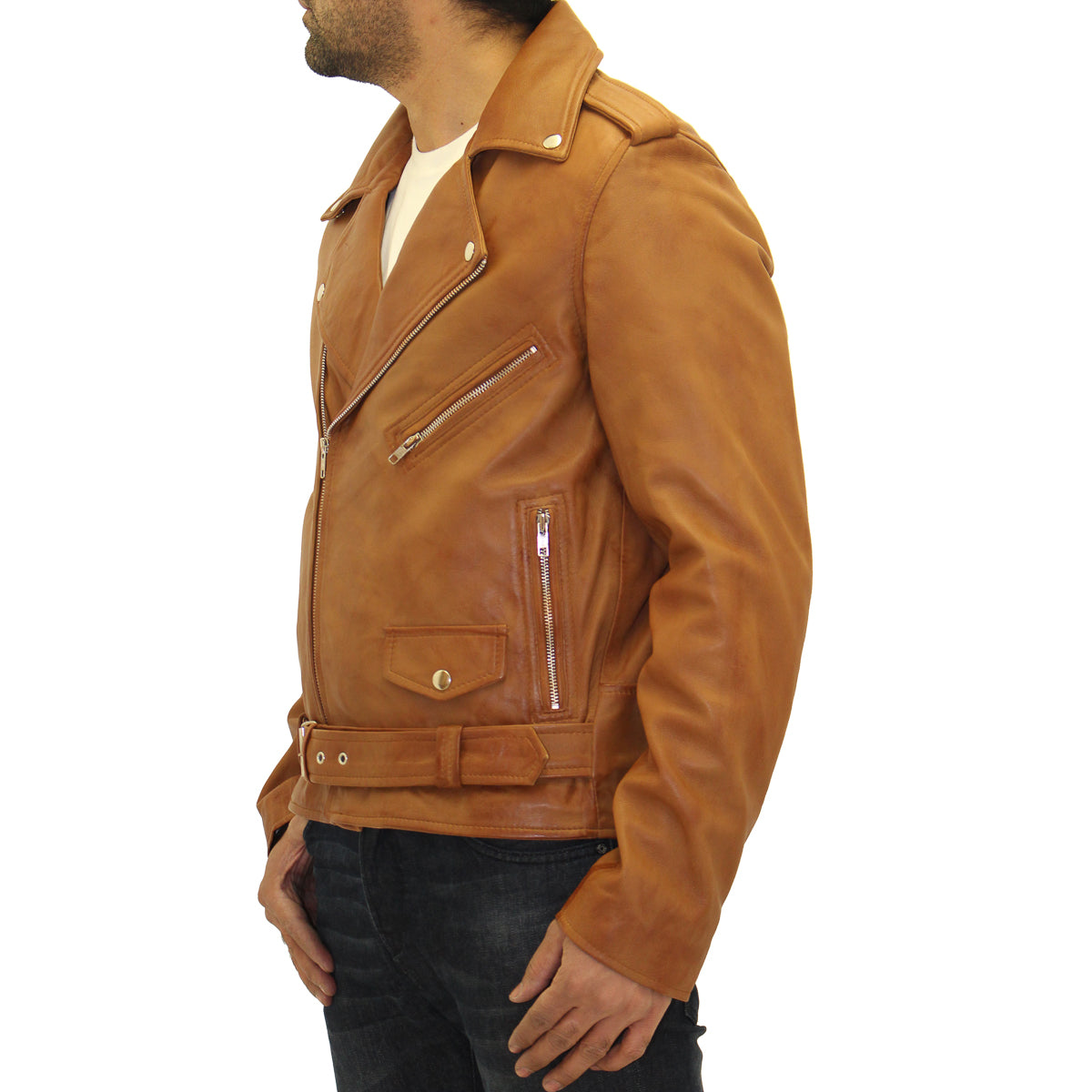 Mens biker hotsell jacket suede