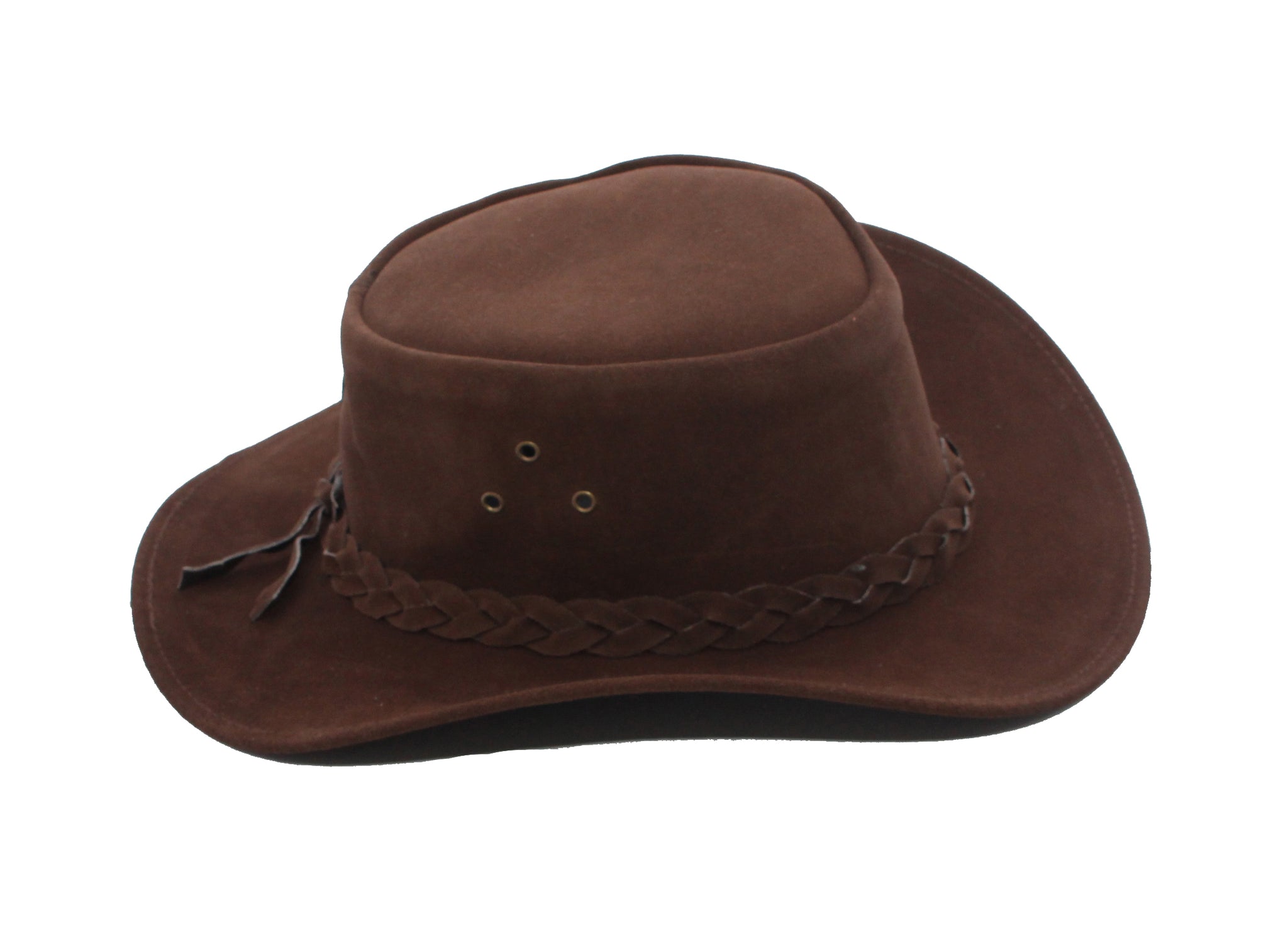 Genuine Suede Leather Cowboy Hat Wide Brim Shapeable Unisex Adult SideWinder Australian Cowboy Leather Hat - Unisex Adult Wide  main image 4