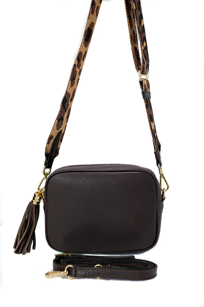 Brown leather, Bosy Bag, Leapord Strap