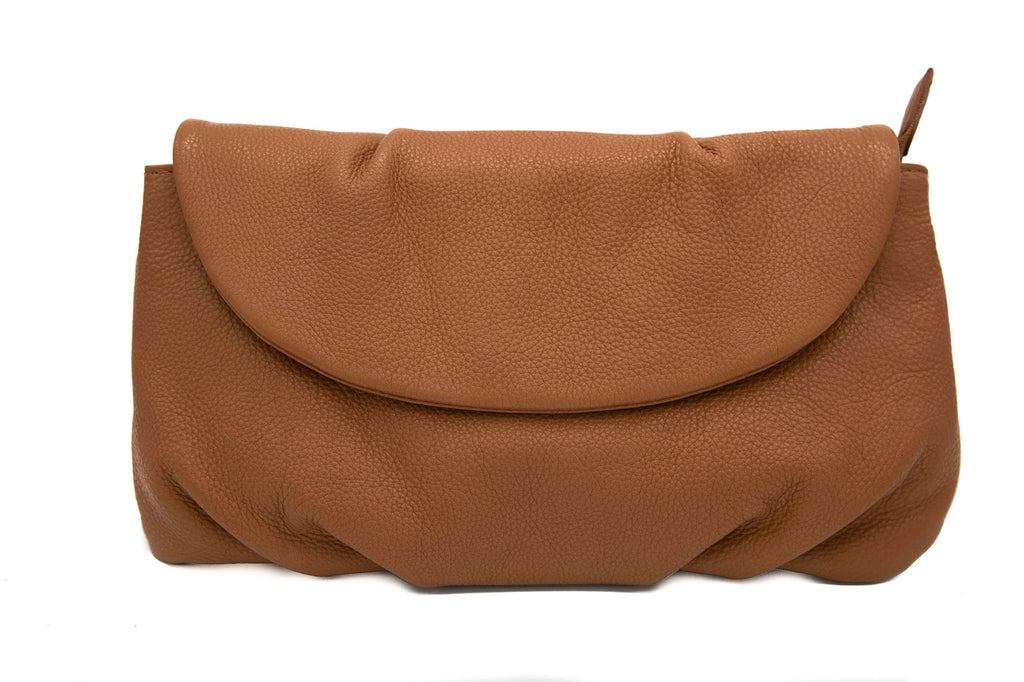 Tan Leather Cross body clutch - a Sophisticated supple day or evening clutch handbags.  These clutch handbags are soft to hold and stylish with a leather and chain adjustable strap.  A great addition for a light travel bag which can be used both day or evening time.  An internal compartment and detachable strap.