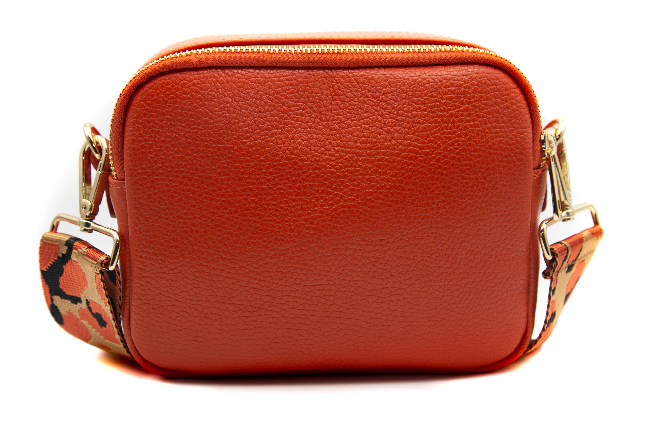 Camera Bag Orange Leather Handbags Uk Orange Double Zipper Leather
