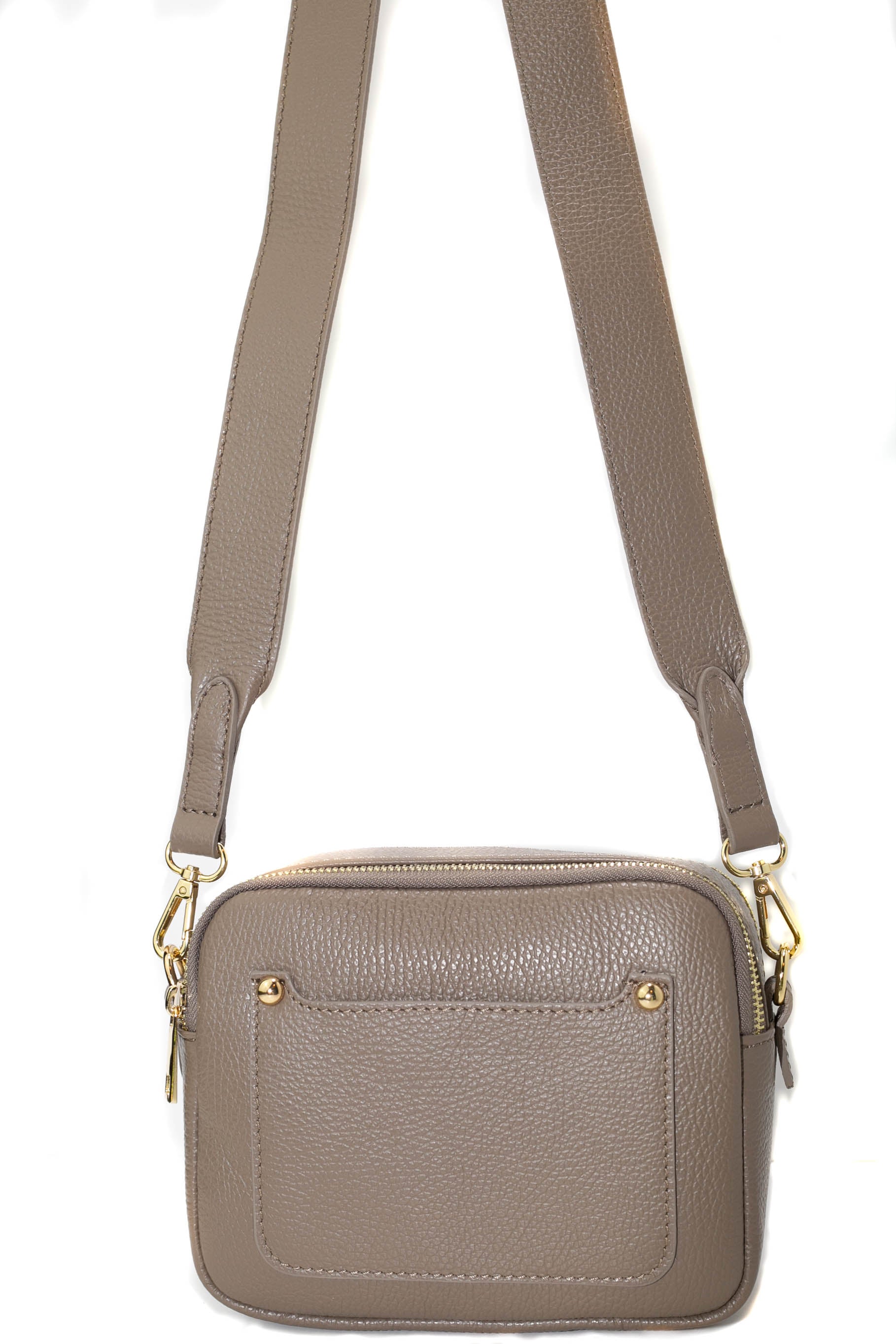 Taupe Dual Compartment Zipper Cross Body Bag Adventure – A to Z