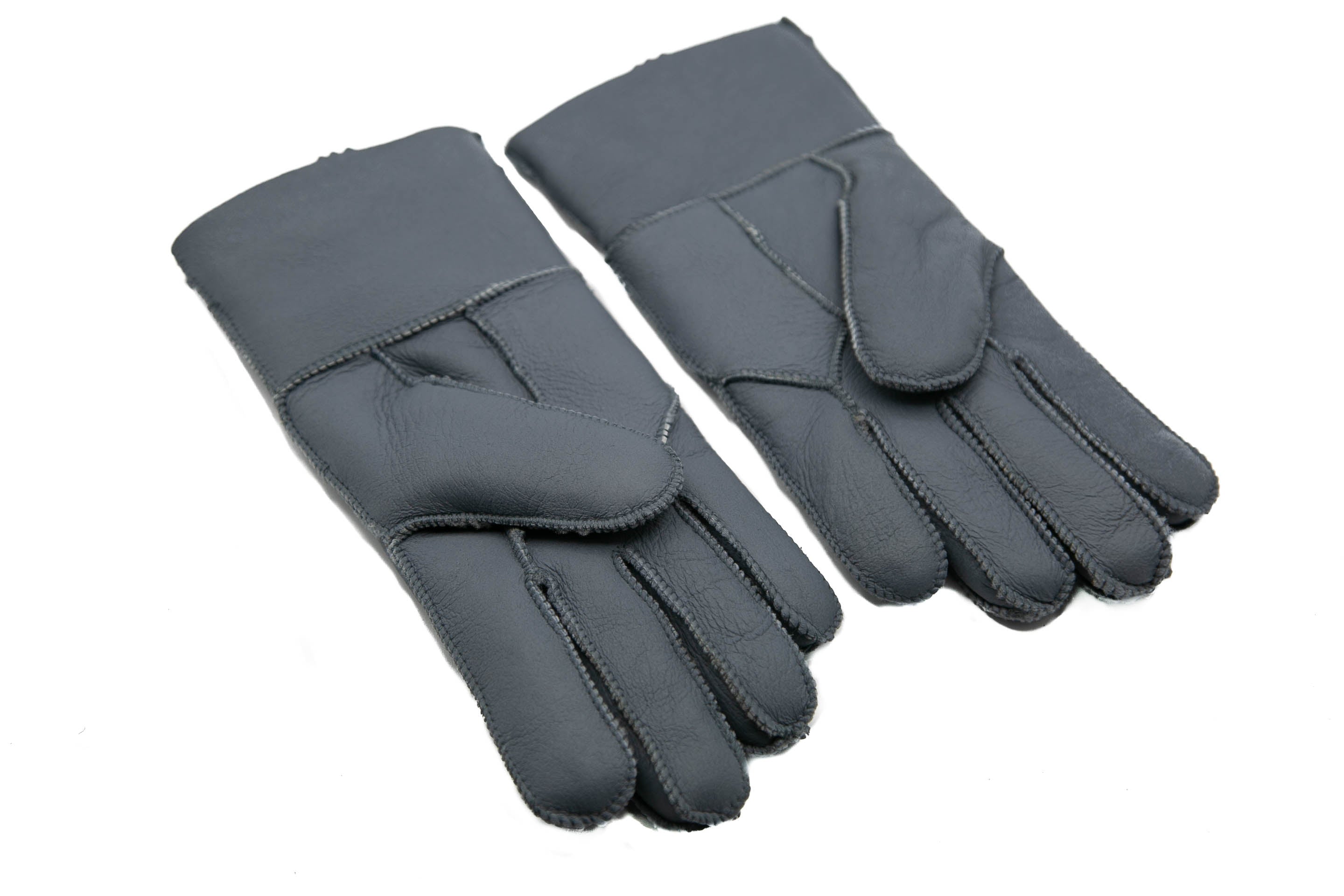 Mens Blue Leather Merino Shearling Sheepskin Luxury Gloves A to Z Leather Mens Blue Leather Merino Shearling Sheepskin Luxury Gloves A to Z Leather