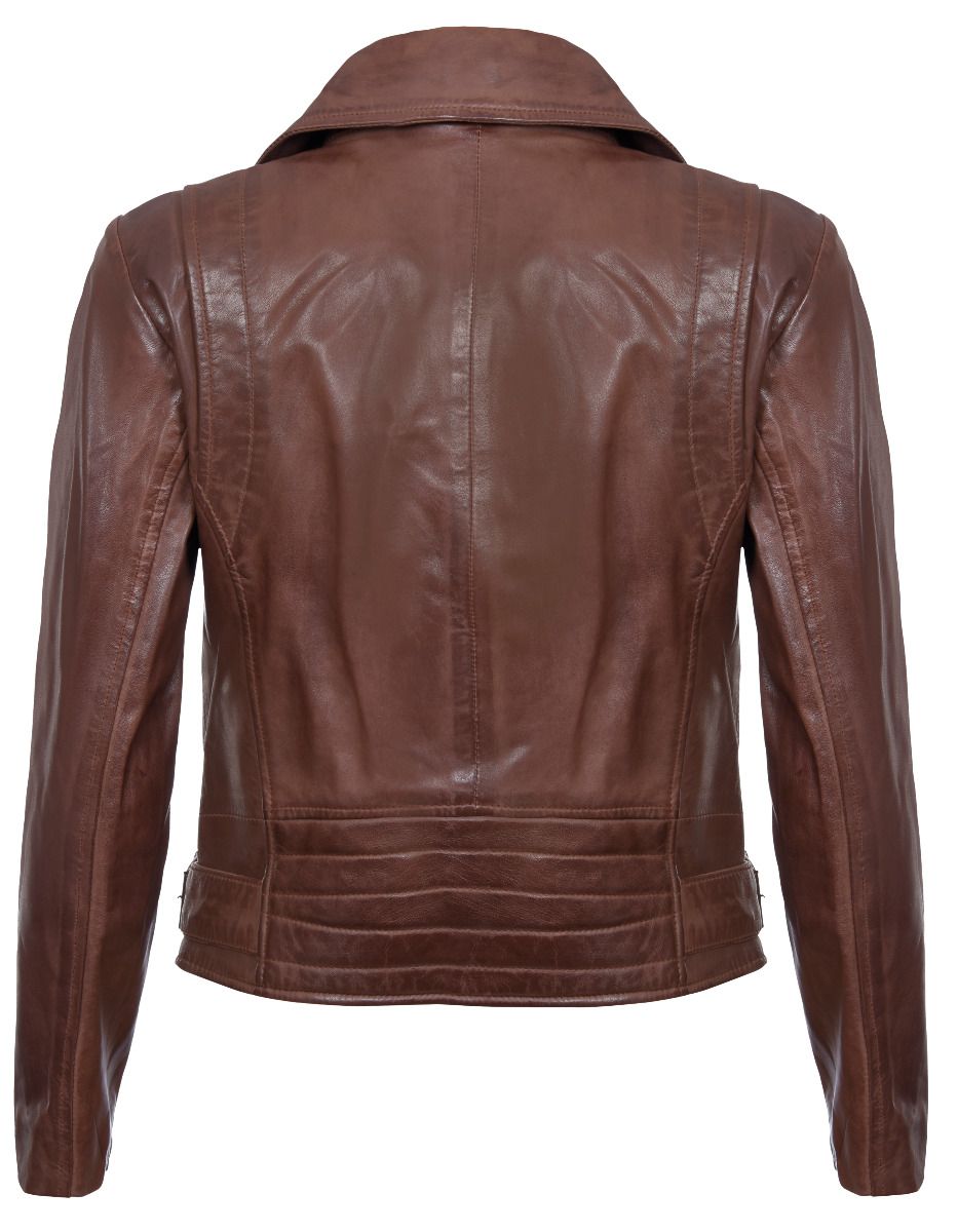 Women's Leather Vintage Brando Style Biker Jacket - Hooked On You