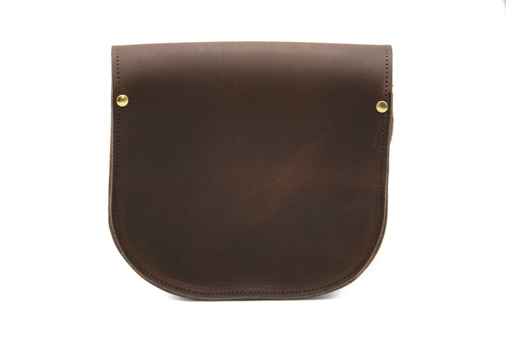 Suede vintage brown Leather handmade saddle cross body handbag with adjustable belt buckle shoulder strap, made in London. Visit out customise section to choose your own colours and have a bespoke custom saddle bag made for you. A to Z Leather LTD