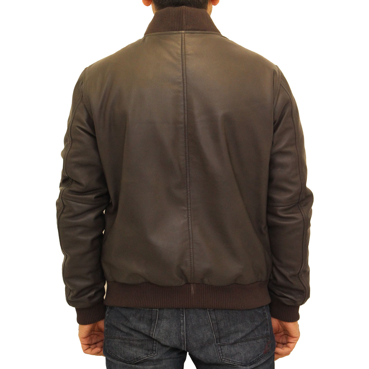 Men's 70s Style Leather Varsity Bomber Jacket - Letterman