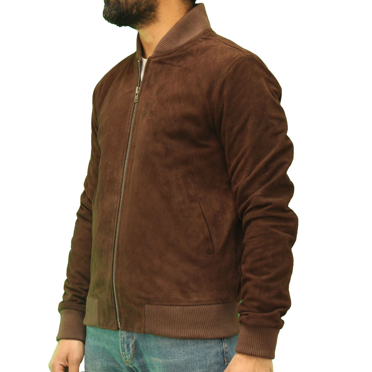 Suede varsity jacket on sale mens