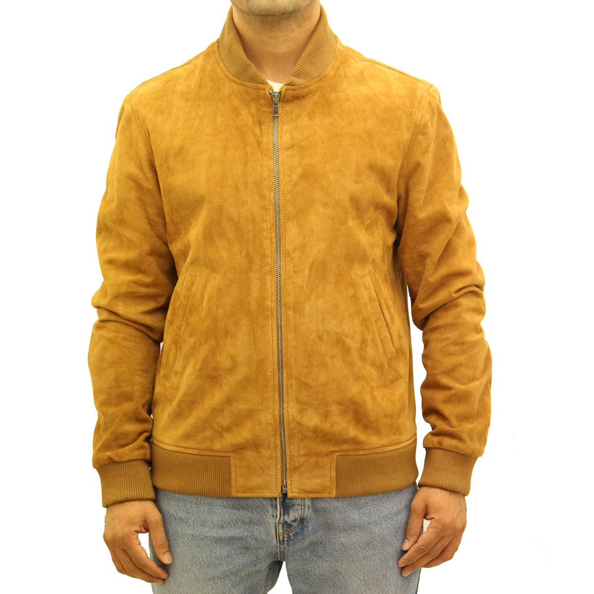 Suede deals varsity jacket